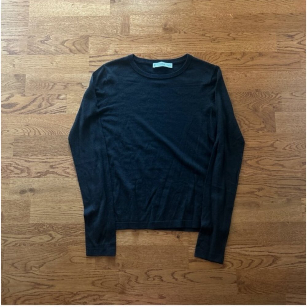 Mango Black Long-Sleeve Crewneck Sweater
